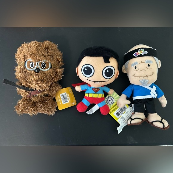 New plush toys lot of 3 star wars chewy/DC comics superman/fruit ninja halfbrick - Picture 2 of 5